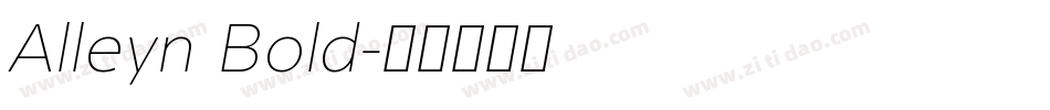 Alleyn Bold字体转换